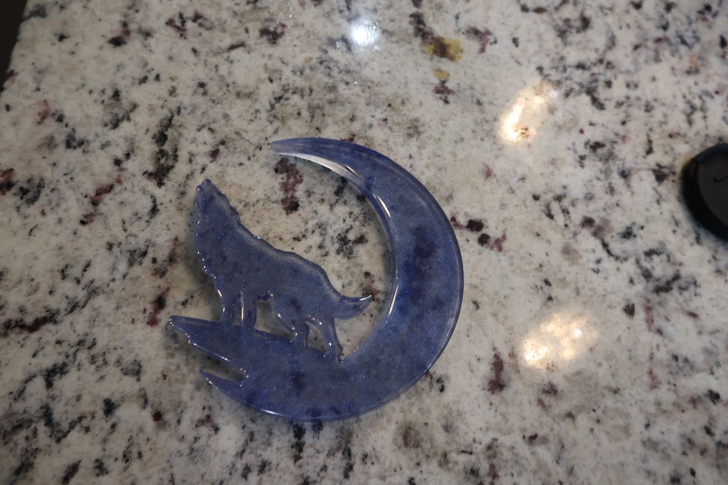 Resin Decoration - Wolf Sitting Atop The Moon