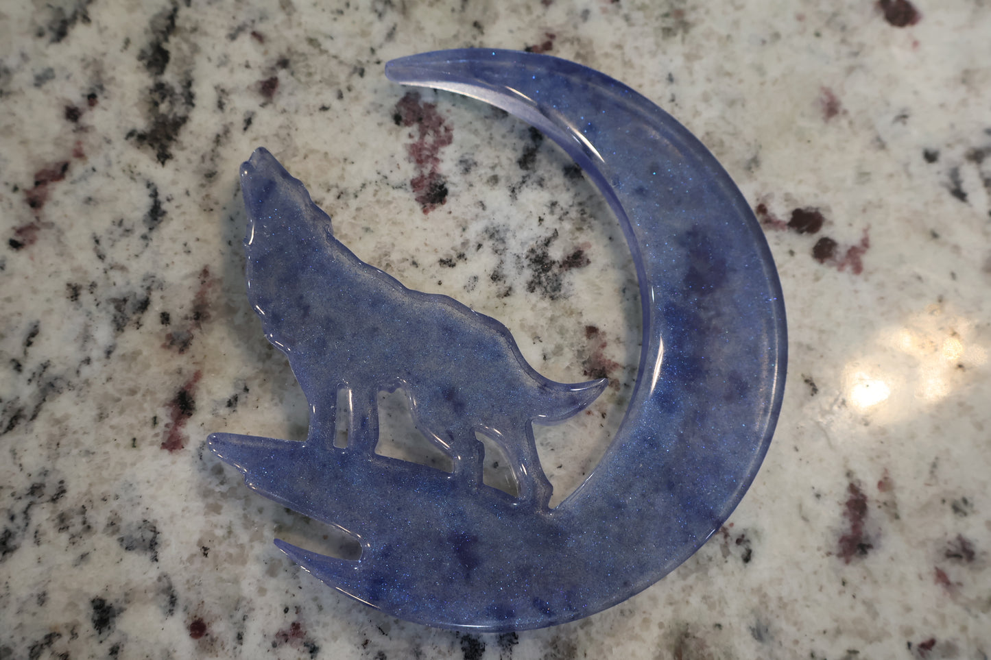 Resin Decoration - Wolf Sitting Atop The Moon