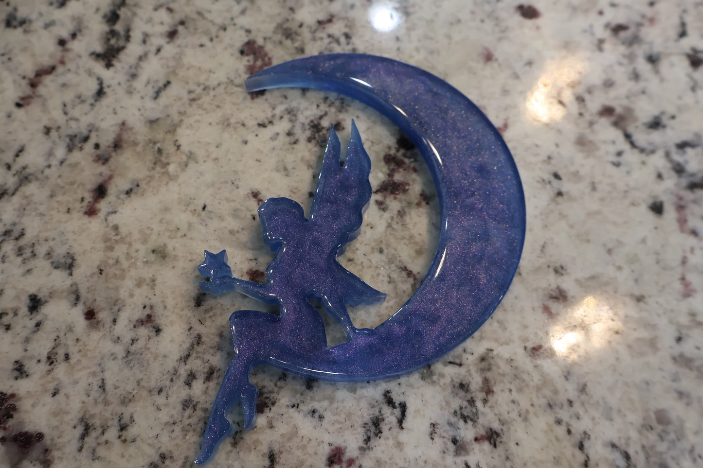Resin Decoration - Faerie Sitting Atop The Moon