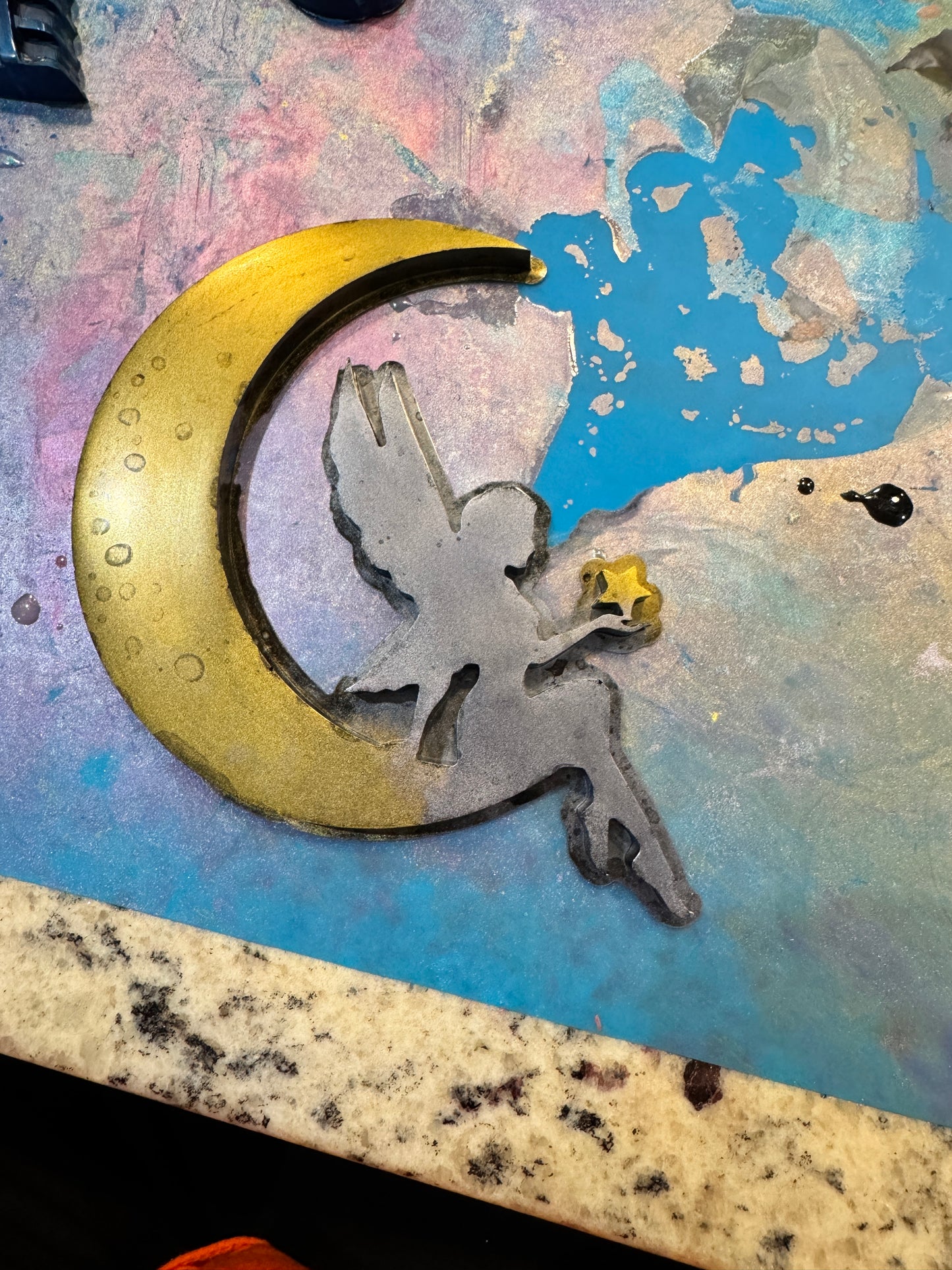 Resin Decoration - Faerie Sitting Atop The Moon
