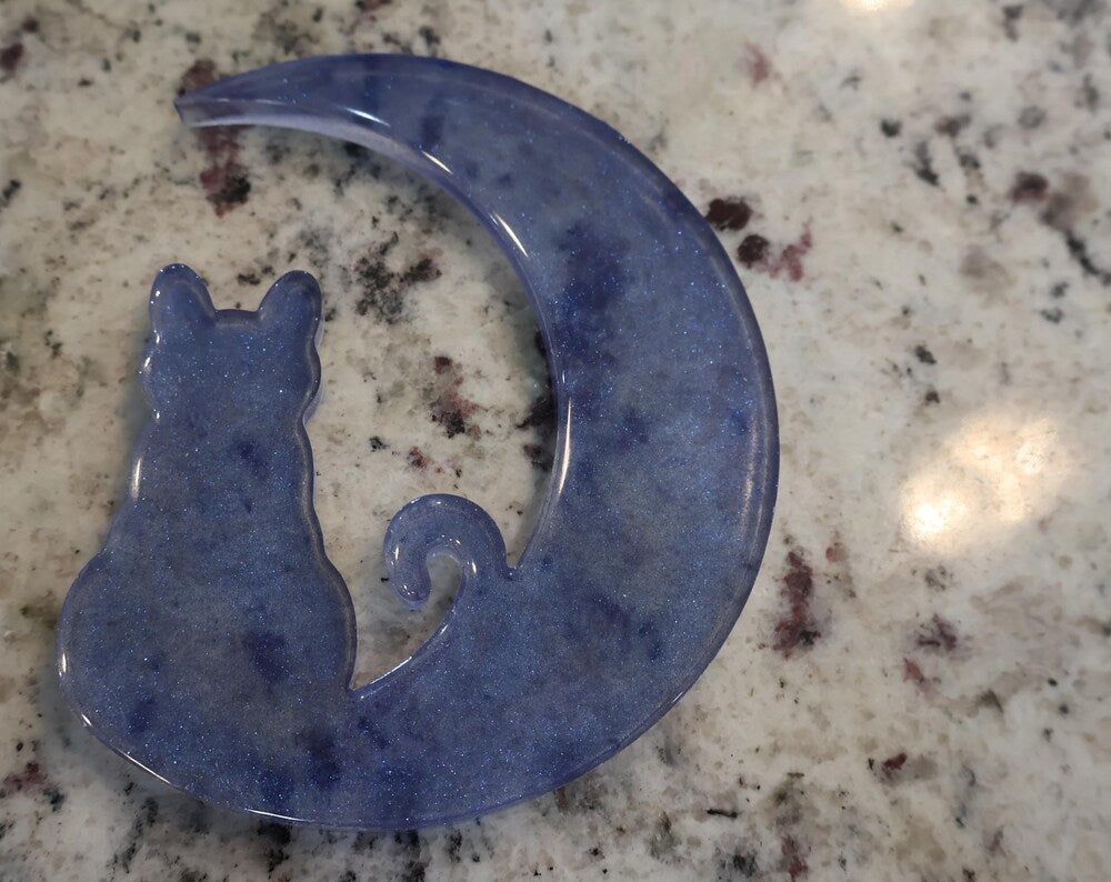 Resin Decoration - Cat Sitting Atop The Moon