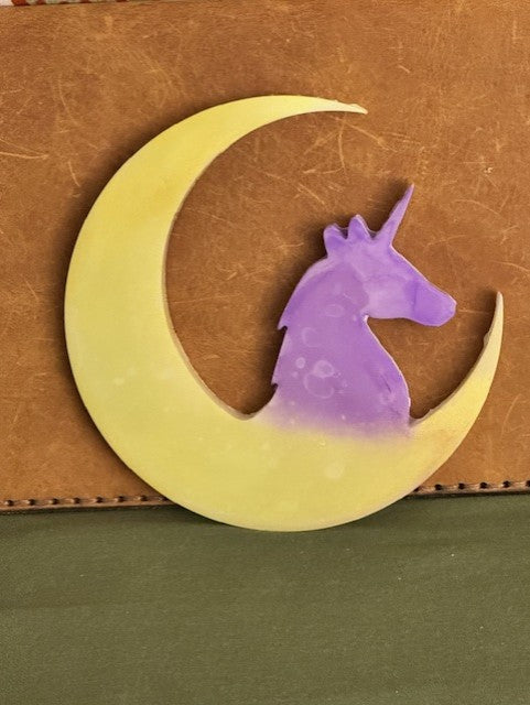 Resin Decoration - Unicorn Sitting Atop The Moon